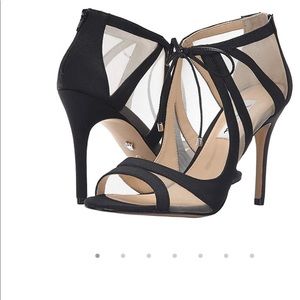 Nina Cherie black mesh cutout heels